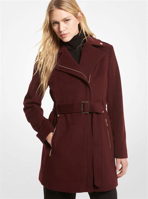 michael kors red wool coat
